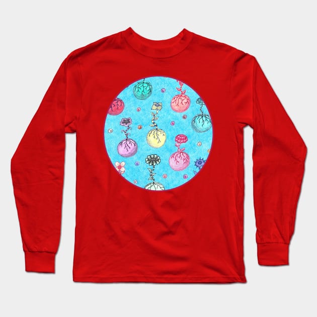 Flower Orbs Long Sleeve T-Shirt by okhismakingart_